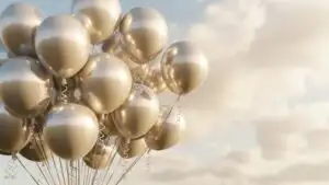 Minimalist Birthday Balloons White Art