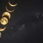 Minimalist Moon Phases Gold Pattern