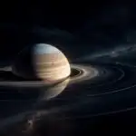 Minimalist Saturn Planet Rings Line Art