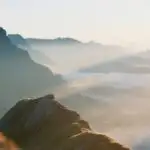 Misty Mountains in Early Morning Light