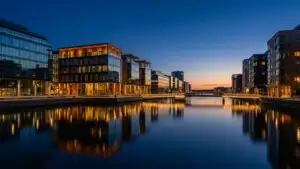 Modern Waterfront City Reflection