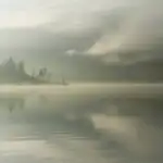 Moody Lake With Soft Mist