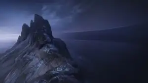 Moody Mountain Silhouette at Dawn