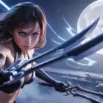 Moonlit Assassin Girl With Twin Blades