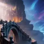 Moonlit Bridge Leading to Hidden Temple