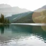 Mountain Lake With Deep Green Water