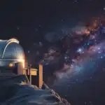 Mountain Observatory Under Clear Starry Sky