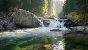 Mountain River With Strong Flow