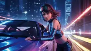 Neon City Drift Queen Anime Racer