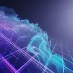 Neon Fog Mist Spreading Across Digital Grid