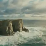 Ocean Cliffs With Strong Wind