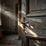 Old Door With Light Leaking Through