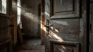 Old Door With Light Leaking Through