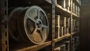 Old Film Reel Canister Cinematic Dark Storage