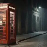 Old Phone Booth in Empty Street