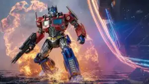 Optimus Prime Charging Through Cybertron Firestorm