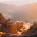 Orange Light Over Desert Canyon