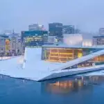 Oslo Opera House Snowy Evening