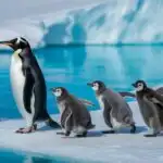 Penguins Walking On Ice