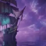 Phantom Galleon: Sailing Beneath the Violet Nebula