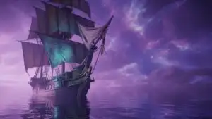 Phantom Galleon: Sailing Beneath the Violet Nebula