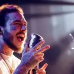 Post Malone Singing in Studio