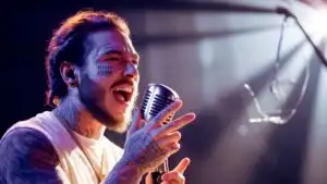 Post Malone Singing in Studio