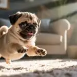 Pug Puppy Rolling on the Carpet