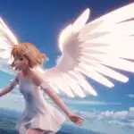 Radiant Anime Angel Girl Bathed In Holy Light