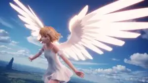 Radiant Anime Angel Girl Bathed In Holy Light