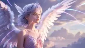 Radiant Anime Angel With Soft Halo Glow