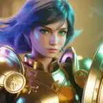 Radiant Golden Armor Anime Valkyrie Fantasy Knight