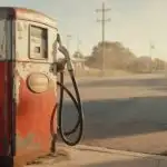 Retro Gasoline Pump With Faded Paint