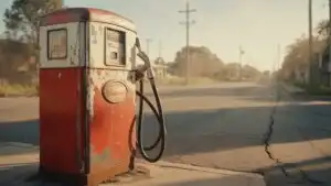 Retro Gasoline Pump With Faded Paint