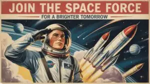 Retro Space Propaganda Poster Design