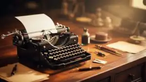 Retro Typewriter With Paper Loaded