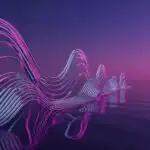 Retro Wave Lines Melting Into Purple Horizon