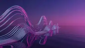 Retro Wave Lines Melting Into Purple Horizon