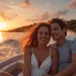Romantic Sunset Boat Ride on Warm Summer Evening