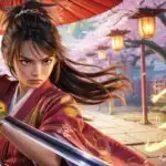 Samurai Princess Girl Under Lanterns