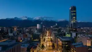 Santiago City Skyline Andes View