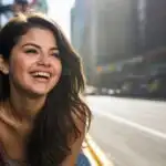 Selena Gomez Laughing in Street