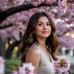 Selena Gomez Under Sakura Trees