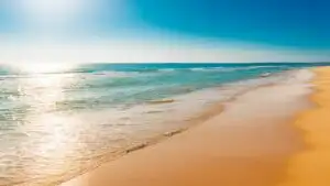 Serene Lagoon with Golden Shoreline