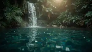 Serene Rainforest Waterfall Oasis