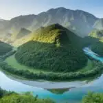 Serene River Bend Panorama