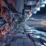 Shattered Pixel Blocks Breaking Into Digital Noise