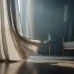 Silent Room With Curtain Moving Slowly