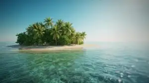 Small Island With Crystal Blue Water