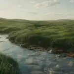 Small River Running Through Meadow